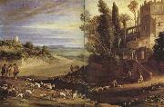 Paul Brill Paysage avec les pelerinsde'Emmaus painting